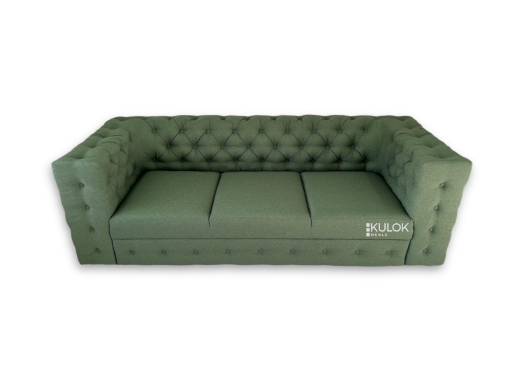 elegancka sofa zielona Manchester 230 cm polska produkcja
