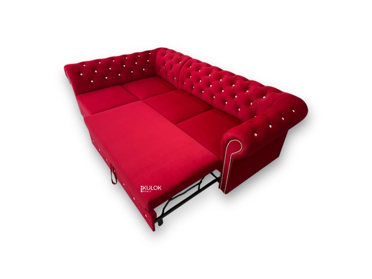 Ekskluzywny narożnik lewostronny 250x150 cm styl glamour Smart Velvet 216.41