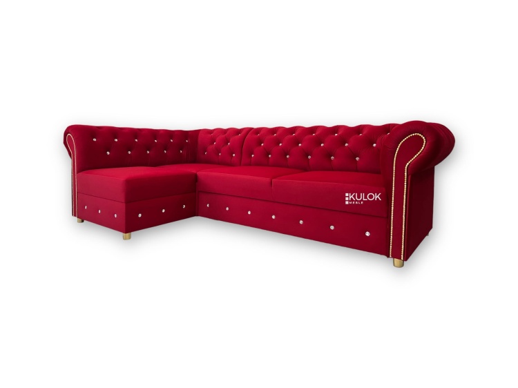 Ekskluzywny narożnik lewostronny 250x150 cm styl glamour Smart Velvet 216.41