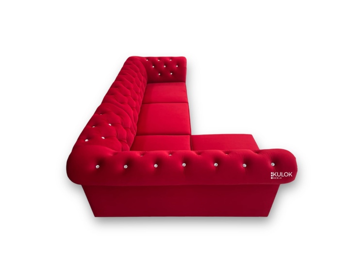 Nowoczesny narożnik glamour w stylu angielskim – Kulok Meble