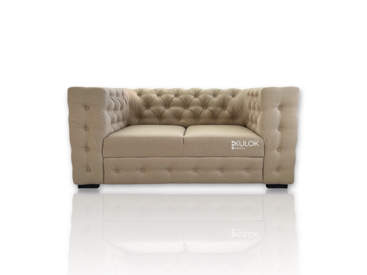 sofa manchester 2 osobowa 160 cm beżowa tkanina bristol 2455 przód