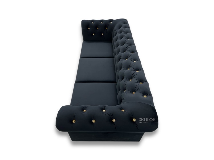sofa tokio chesterfield z kryształami i ozdobnymi ćwiekami