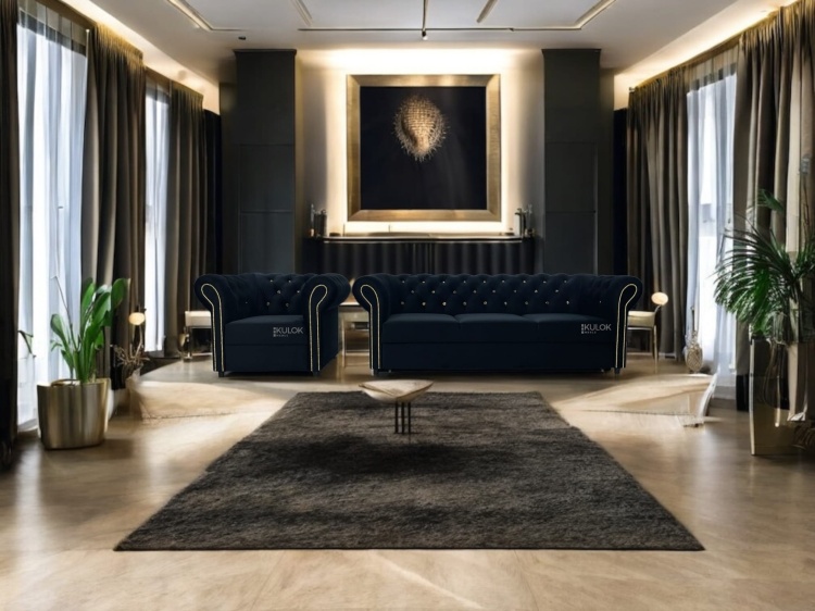 polskie meble tapicerowane chesterfield zestaw sofa i fotel
