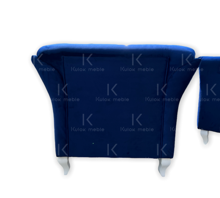 Granatowy Fotel Ludwik Chester - Ręcznie Pikowane Guziki, Magic Velvet, Wyjątkowy Element Salonu