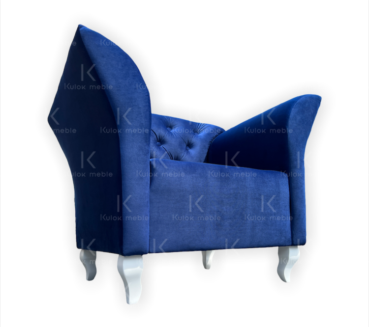 Elegancki Fotel Chesterfield w Kolorze Granatu - Magic Velvet 2216, Ręcznie Robione Detale, Wygodny Design