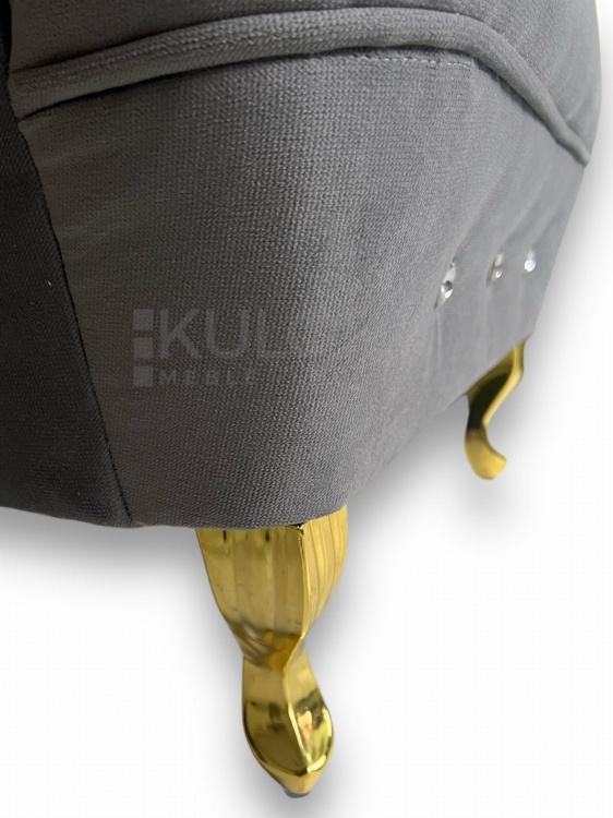 Złote detale i szara Granada 2727 - luksusowy fotel do każdego wnętrza