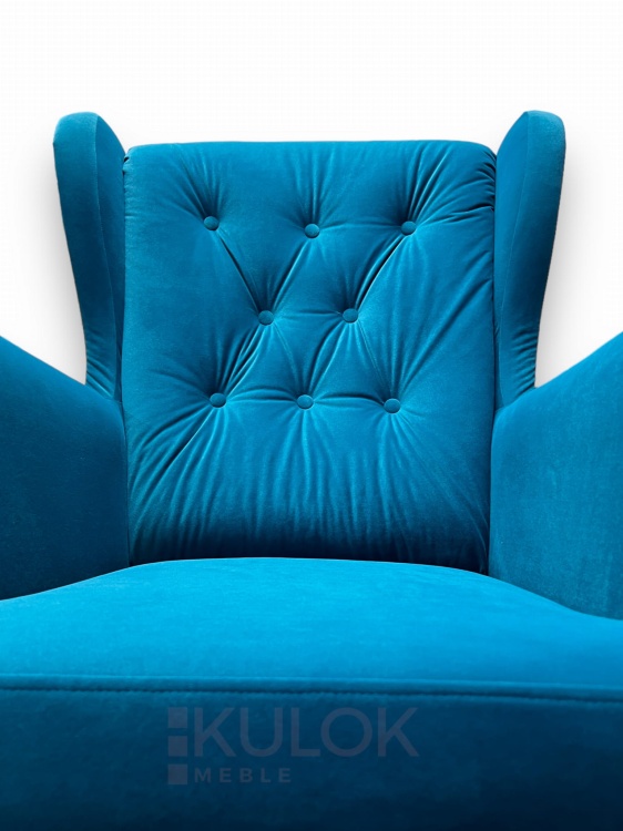 Bezpieczna Dla Dzieci Tkanina - Matt Velvet 77 Fotel Uszak pikowany