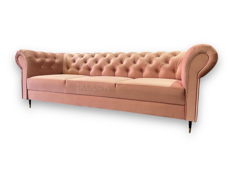Luksusowy Design - Sofa Welurowa na Wysokich Nogach