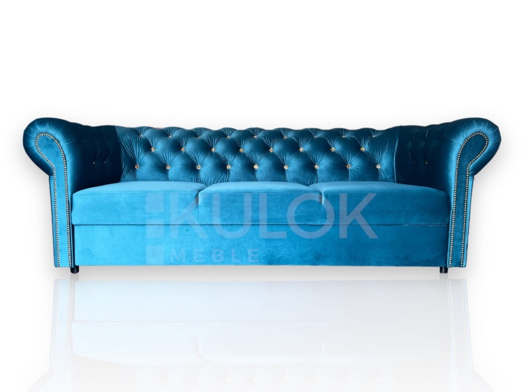 Sofa Chesterfield Niebieska - Luksus w Detalu