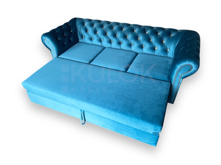 Elegancja i Komfort - Sofa Chesterfield z Funkcją Spania