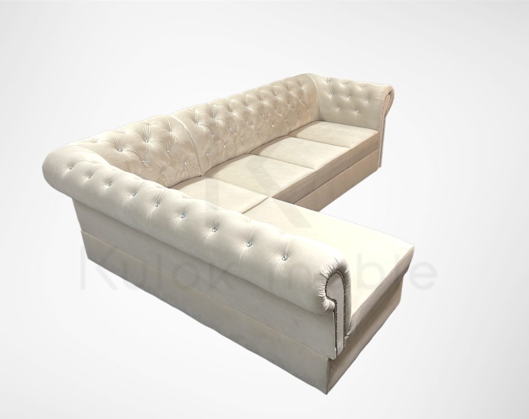 Stylowy Salon z Delikatnym Welurem - Narożnik Primavera