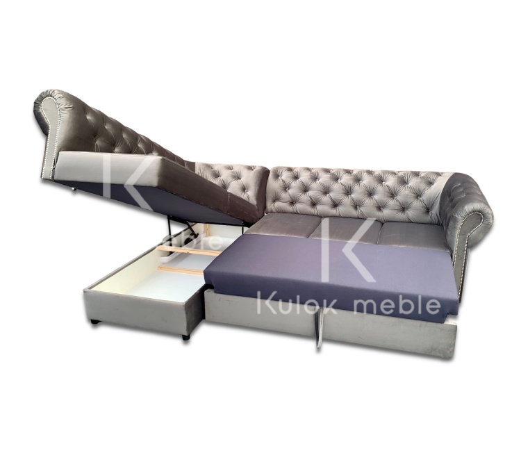 Funkcja Spania - Narożnik Primavera Bis z Pojemnikiem na pościel.