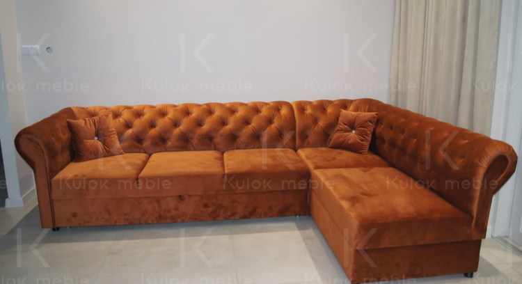 Luksusowy Chesterfield Ceglany