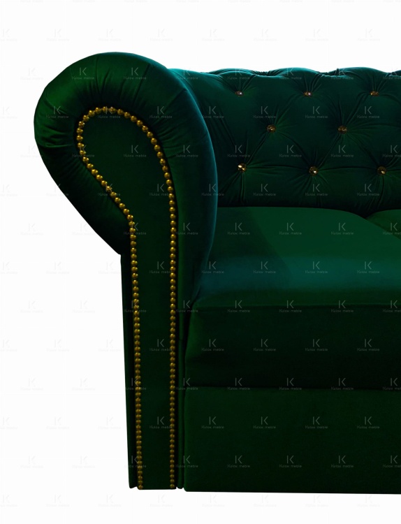 Chesterfield Dubai z listwą złotą ozdobną