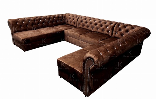 Duży Narożnik Chesterfield U primavera XXL w Nowoczesnym Stylu glamour