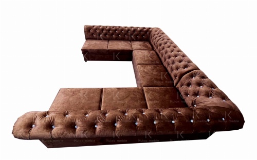 Elegancki Design Narożnika Chesterfield Primavera U xxl do dużego salonu
