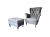 Chesterfield z srebrnymi nogami