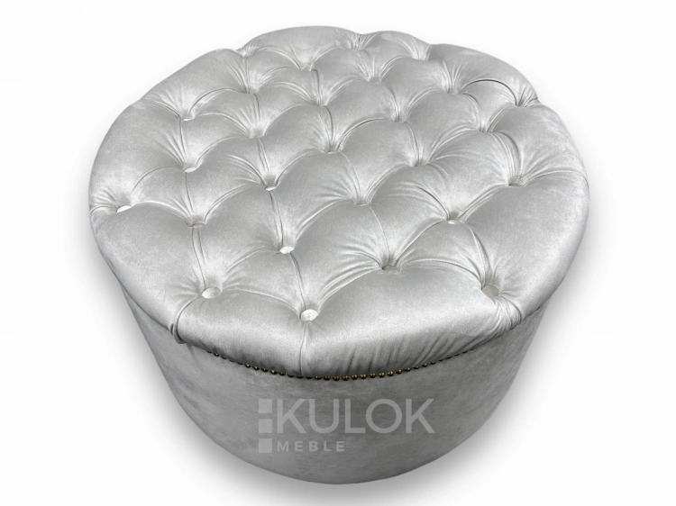 Elegancki wygląd Chesterfield pikowanej pufy okrągłej