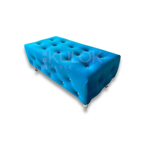 Pufa Chesterfield French Velvet Królewski Niebieski