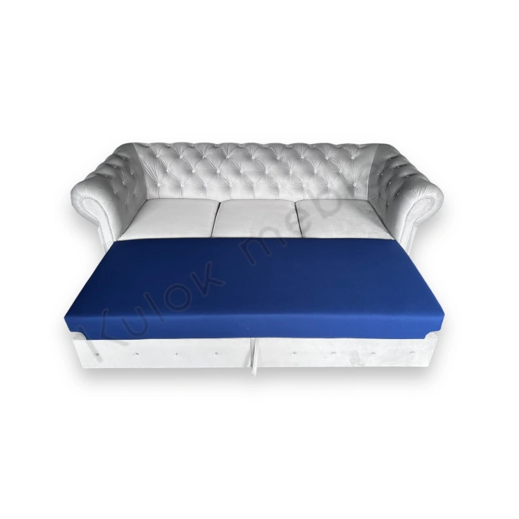 Szara sofa z funkcją spania - Glamour Warsaw, idealna do każdego wnętrza