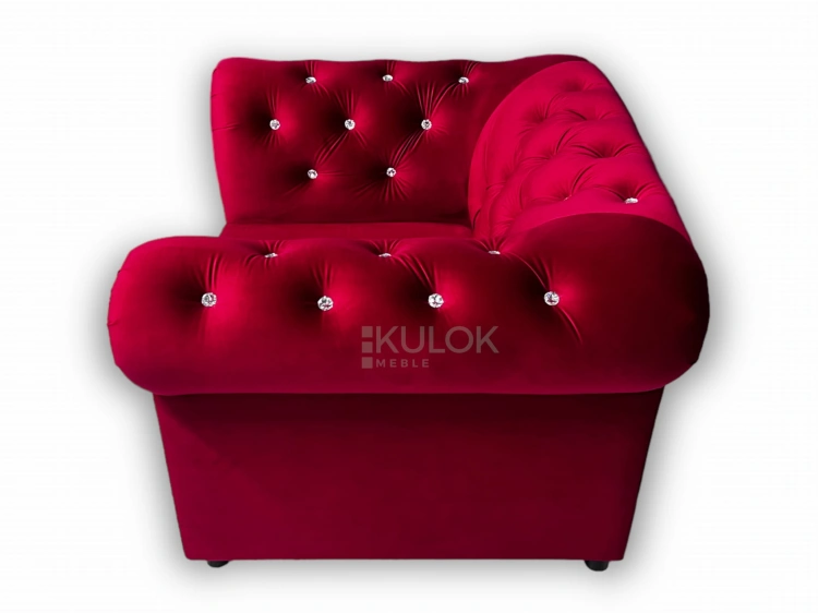 Chesterfield Oparcie z Srebrnymi Kryształkami