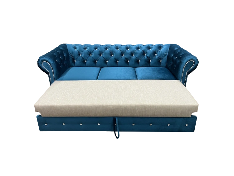 Chesterfield Sofa Wykonana na Zamówienie z Funkcją Spania