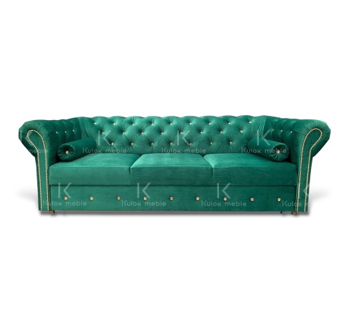 Zakochaj się w intensywnej zieleni – Chesterfield Sofa z kryształkami Magic Velvet 2225