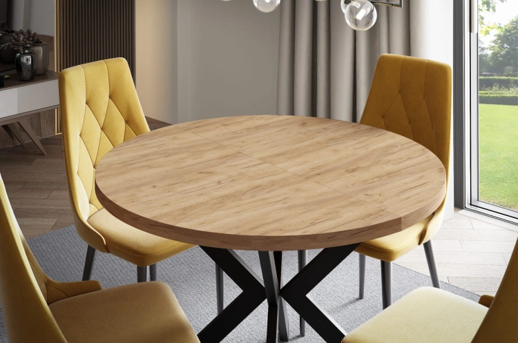 Nowoczesny design w kolorze Dębu Craft Złoty, nadający stołu wyjątkowego charakteru i stylu.