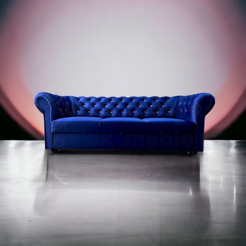 Pikowane Kryształki Swarovski - Sofa Chesterfield TOKIO w Magic Velvet 2216 to Wyjątkowy Blask i Elegancja