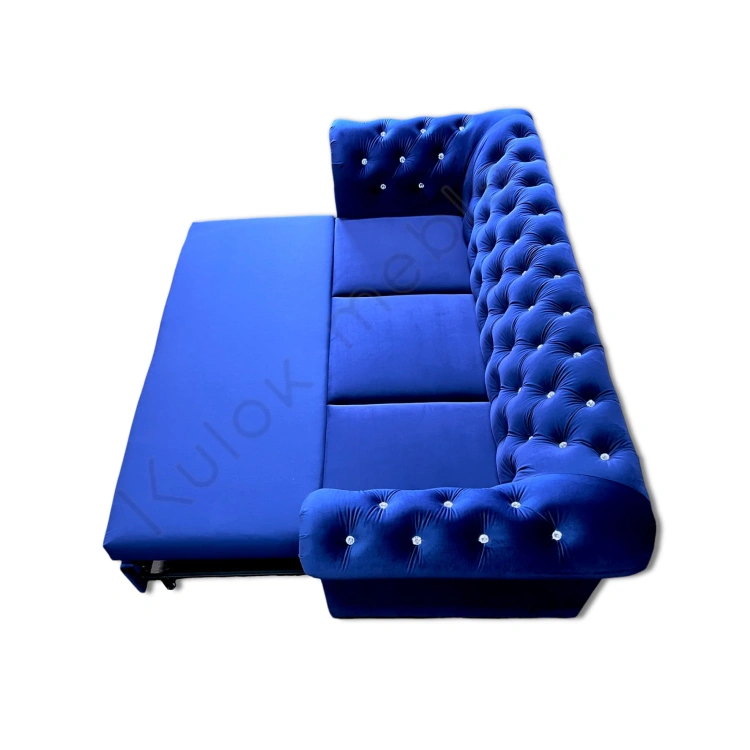 Funkcja Spania i Kryształki Swarovski - Sofà Chesterfield TOKIO w Magic Velvet 2216