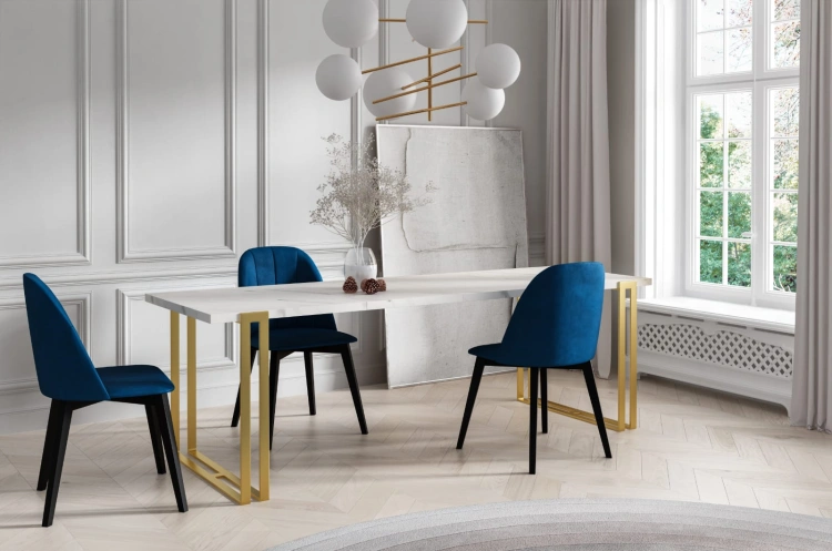Stół Glamour - Złote Nogi 240 cm Halland Gold