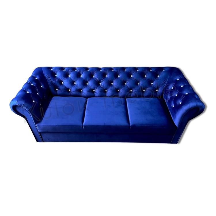 Stylowa Sofa TOKIO - Magic Velvet 2216 w Granacie z Kryształkami Swarovski - Nowoczesny Design i Komfort.
