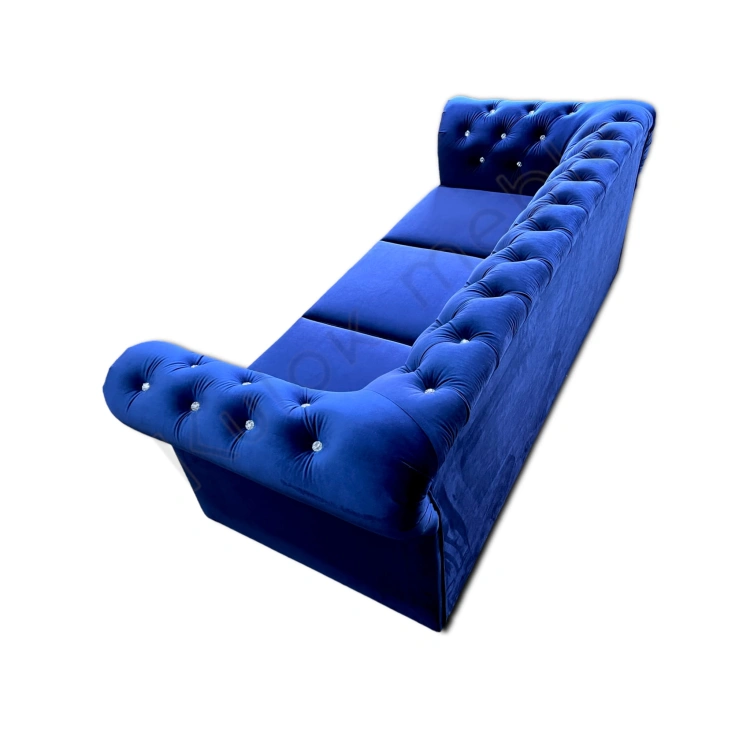 Magic Velvet 2216 - Granatowa Sofa TOKIO z Kryształkami Swarovski - Wyrafinowany Wybór Elegancji.