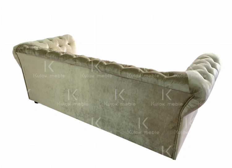 Sofa Chesterfield TOKIO - Gloss Velvet Złoto - sofa tapicerowana z tyłu