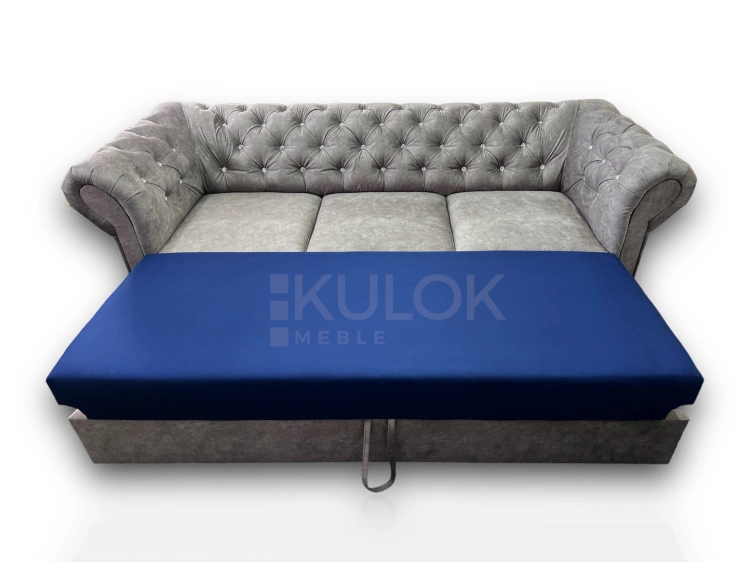 Szara Sofa Forever 63 z kryształkami