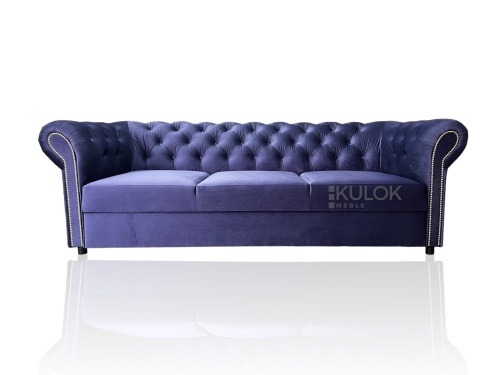 Sofa Chesterfield 3-osobowa klasyczna fioletowa