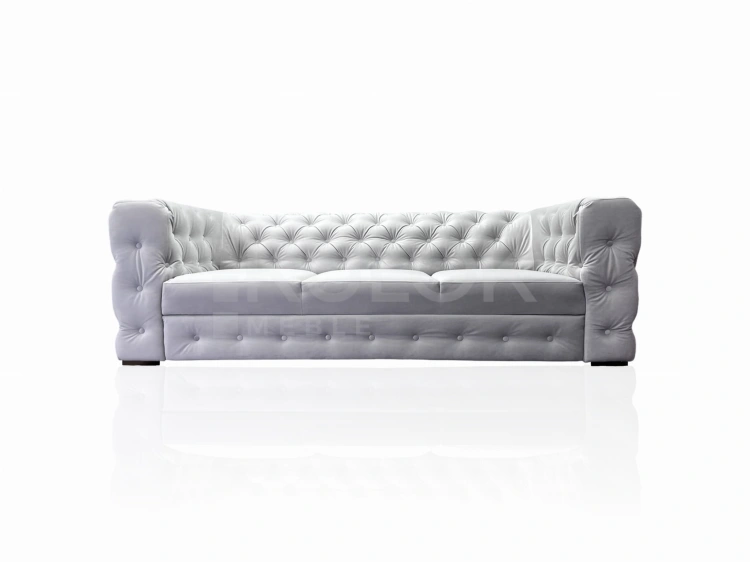 Elegancka 3-osobowa Kanapa Manchester pikowana w szarym Prestige 2770 z funkcją spania
