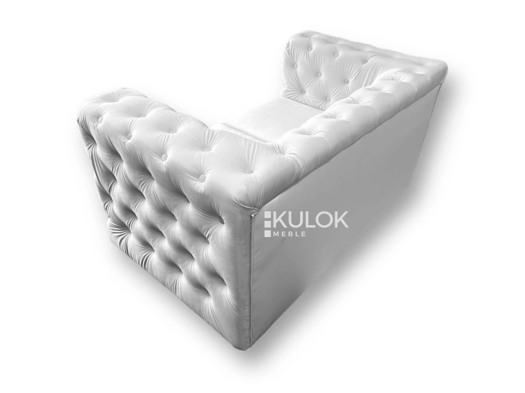 Sofa Manchester z szarym Magic Velvet 2240 - Widok z boku