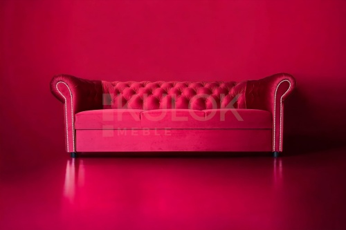 Sofa Chesterfield Monaco Magic Velvet 2267 - czerwona Elegancja i Komfort w Jednym