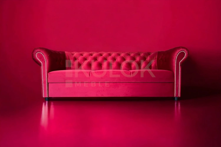 Sofa Chesterfield Monaco Magic Velvet 2267 - czerwona Elegancja i Komfort w Jednym