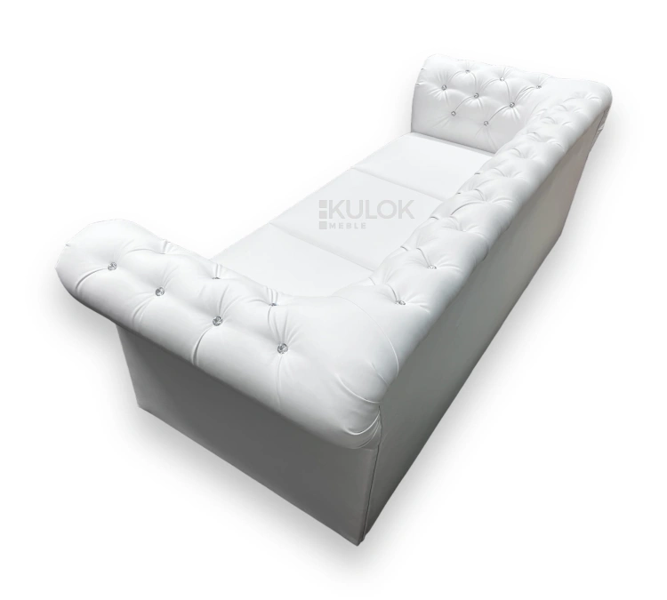 Biała Sofa glamour z kryształkami - Elegancki design i funkcjonalność