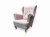 Fotel Uszak pikowany glamour z różowego weluru Magic Velvet