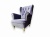 Fotel Uszak pikowany glamour z fioletowego weluru Magic Velvet