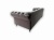 Sofa pikowana Chesterfield z chromowanymi nogami