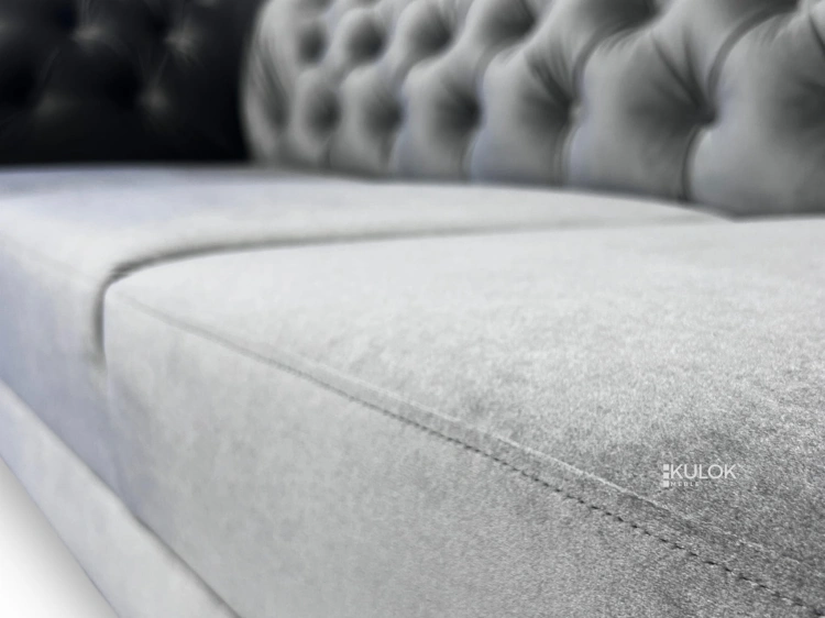 Sofa pikowana Chesterfield w stylu glamour