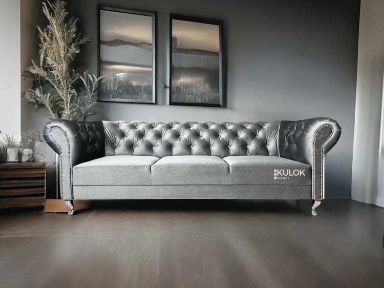 Sofa pikowana Chesterfield do salonu