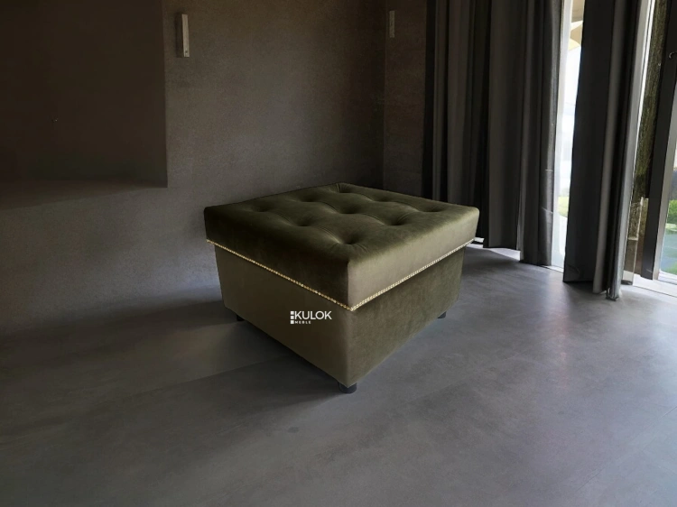 Pufa Chesterfield w stylu glamour