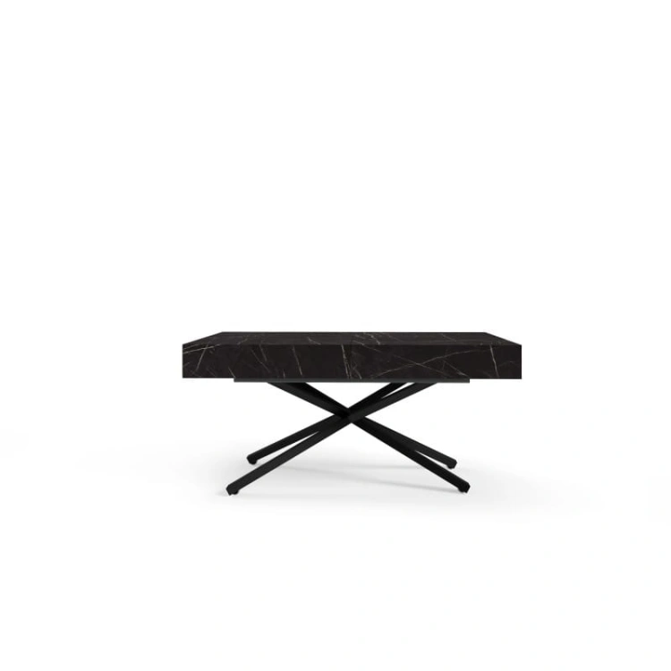 Elegancki Ławostół X z blatem Black Pietra Grigia - Nowoczesny mebel do salonu.