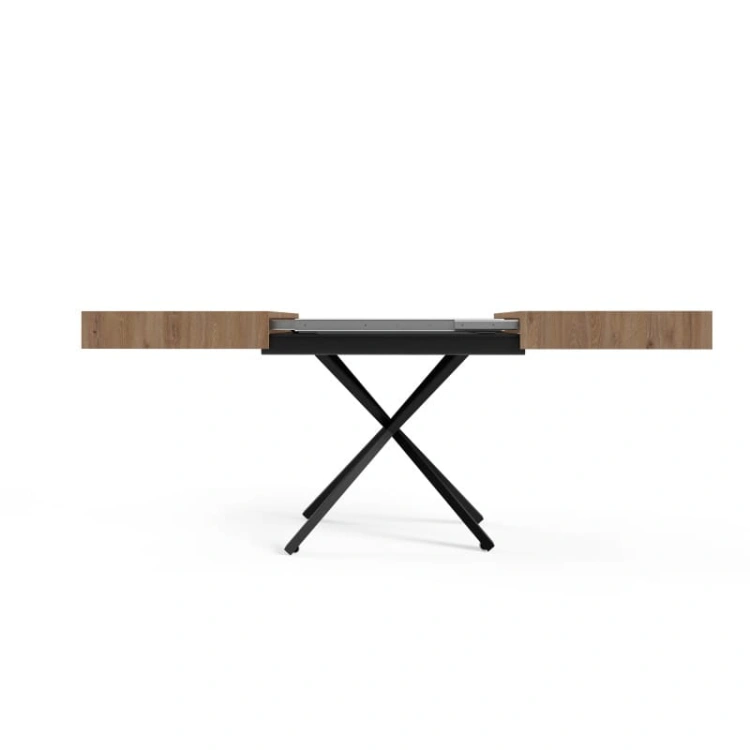 Ławostół Modern X z czarnymi stalowymi nogami, wybarwienie Truffle Brown