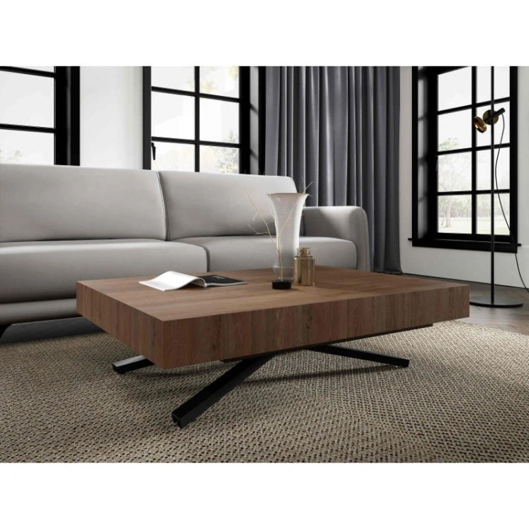 Ławostół Modern X w nowoczesnym salonie, wybarwienie Truffle Brown